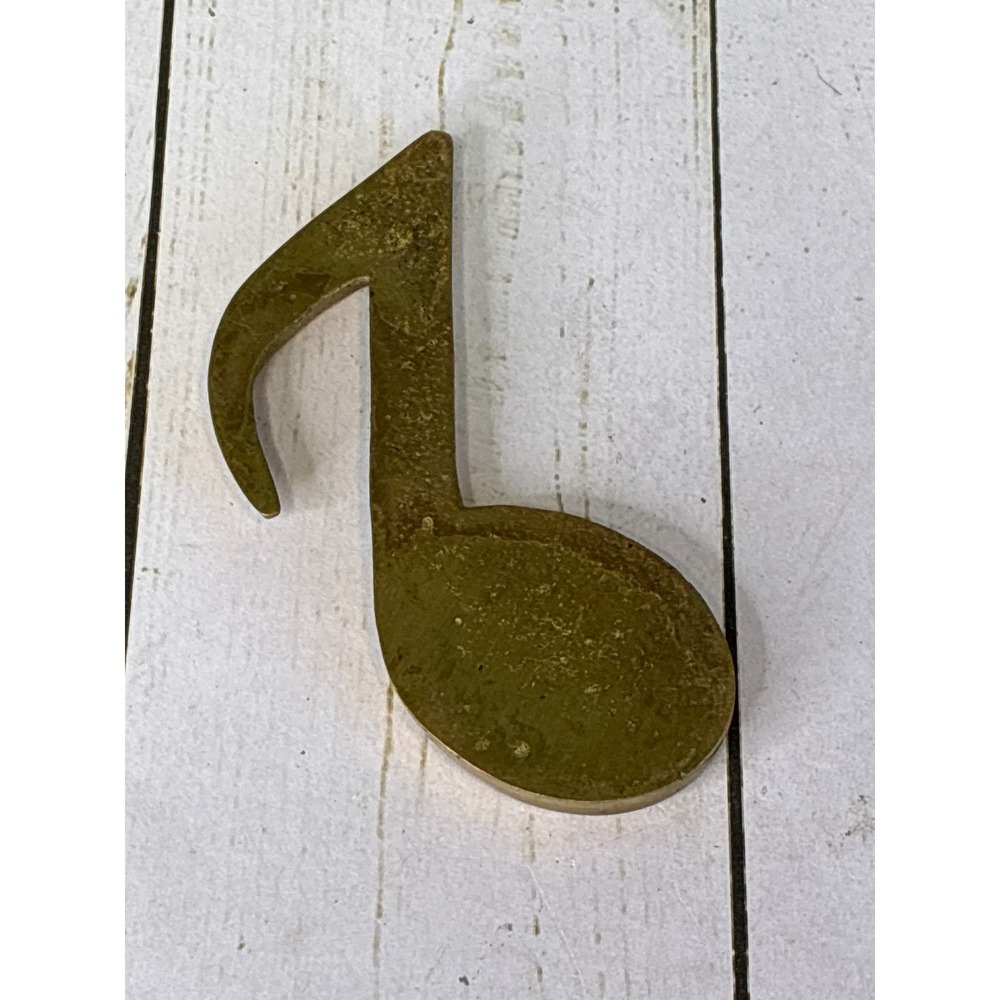 Vintage Solid Brass Music Note Paperweight Eighth Note Musician Gift Gold - Picture 4 of 6